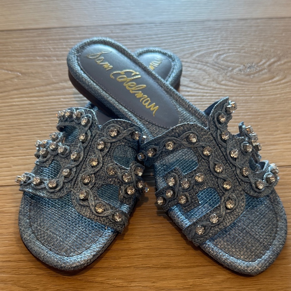 Sam Edelman Gray Embellished Sandals